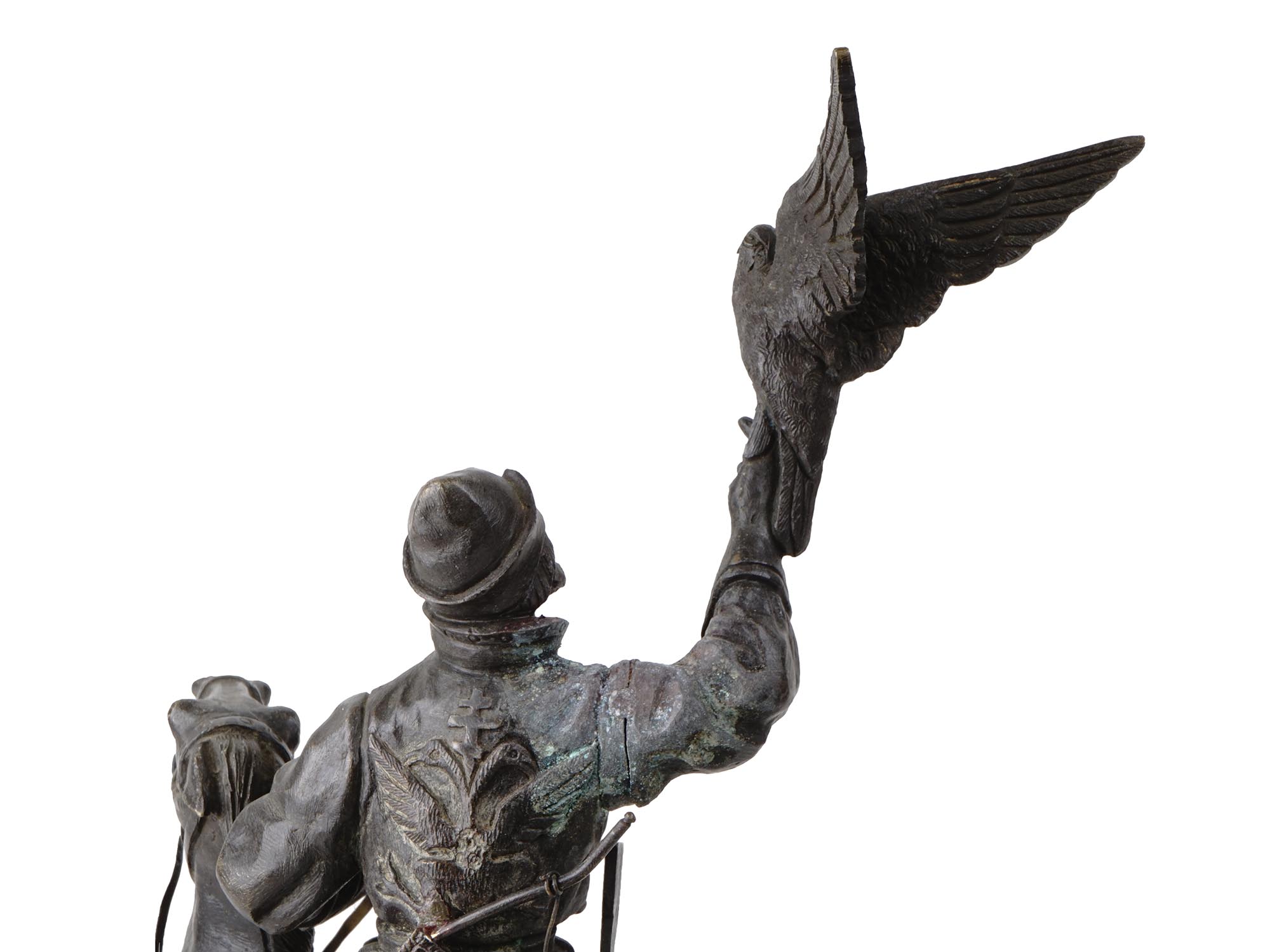 RUSSIAN BRONZE HUNTER WITH FALCON BY EVGENY NAPS PIC-8